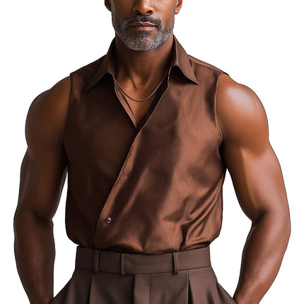 Men's Silk Tank Top | Classic Retro Design | Summer Fashion Apparel | Premium Quality | Lightweight & Breathable | Versatile Outfit | Perfect for Casual & Evening Wear | Comfortable Summer Clothing