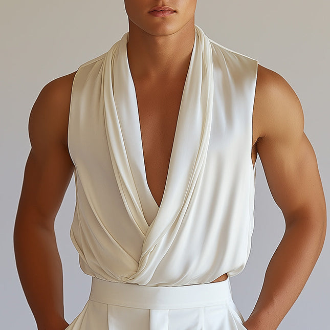 Men's Silk Tank Top | Retro Summer Fashion | Classic Tailored Fit | Luxurious Breathable Silk | Stylish Versatile Design | Ideal for Warm Weather | High-Grade Silk for Comfort | Perfect for Sophisticated Casual Outfits