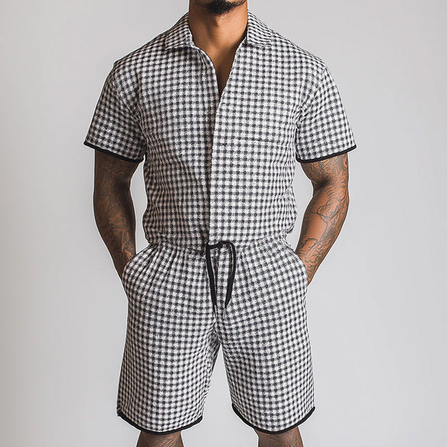Men's Retro Plaid Jumpsuit | Summer Fashion | Lightweight Breathable Fabric | Adjustable Waistband | Multiple Pockets | Vintage Classic Style