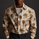 Men's Retro Cotton Linen Long Sleeve Shirt | Summer Fashion | Lightweight Breathable Fabric | Unique Printed Design | Casual & Elegant | Versatile for Any Occasion