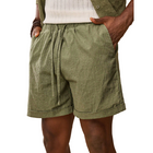 Men's Elastic Waist Loose Fit Shorts | Cotton Blend Drawstring | Casual Lightweight Summer Wear | Breathable Moisture-Wicking Fabric | Functional Pockets | Easy Care Machine Washable | Versatile Styling Options