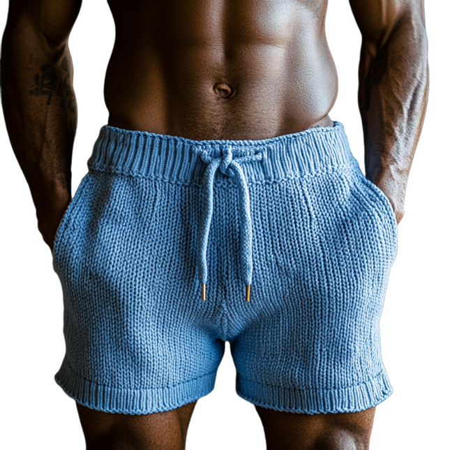 Men's Knit Shorts | Casual Drawstring Elastic Waist | Soft Slim Fit | Breathable Fabric | Deep Side Pockets | Versatile Style | Machine Washable | Multiple Sizes | Athletic & Lounge Wear | Summer Essentials