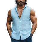 Men's Sleeveless Shirt | Casual Cotton Linen Blend | Breathable Loose Lapel Collar | Summer Comfort | Versatile Styling Options | Easy Care