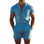 Men's Retro Tencel Denim Jumpsuit | Summer Fashion | Casual Lightweight One-Piece | Premium Breathable Fabric | Vintage Utility Design | Comfortable | Versatile Styling | Durable | Men's Clothing