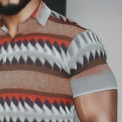 Men's Slim Fit Polo Shirt | Brightly Printed | Vibrant Summer Style | Short Sleeve | Lightweight Fabric | Classic Three-Button Collar | Comfortable Breathable Design | S-3XL Sizes Available