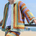 Men's Breathable Summer Knitted Cardigan | Fashion-Forward Design | Lightweight & Comfortable | Stylish Texture | Casual & Formal Wear | Durable Men's Outerwear