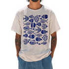 Men's Ocean Print Linen T-Shirt | Retro Casual Short Sleeve | Round Neck | Vintage Beachwear Top | Breathable Lightweight Fabric | Sizes S-3XL | Summer Comfort