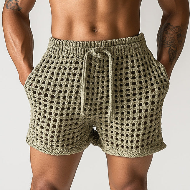 Men's Breathable Summer Shorts | Hollow Design | Lightweight & Airy Fabric | Comfortable Fit | Trendy Casual Wear