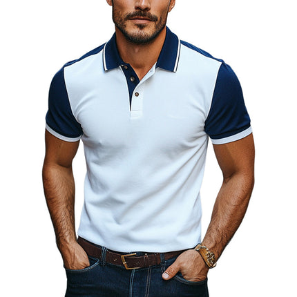 Men's Polo Shirt | Contrast Color | Short Sleeve | Casual Wear | Comfortable Fit | Durable Fabric | Trendy Design | Breathable Material | Ideal for Summer | Stylish Men's Top