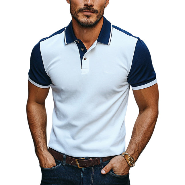 Men's Polo Shirt | Contrast Color | Short Sleeve | Casual Wear | Comfortable Fit | Durable Fabric | Trendy Design | Breathable Material | Ideal for Summer | Stylish Men's Top