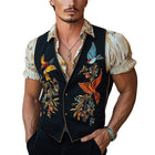 Men's Vintage V-Neck Vest | Bird Embroidered | Unique Fashion Statement | Timeless Style | Nature-Inspired Artistry | Casual or Polished Look | Versatile Layering | Premium Fabric | Vintage Design
