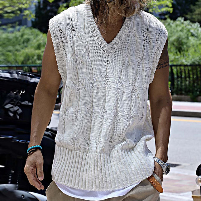 Men's Retro Tank Top | Crew Neck | Solid Color | Sleeveless Casual Shirt | Soft Knitted Fabric | Comfortable Fit | Versatile Fashion | Classic Design | Various Sizes S to 3XL | Easy Layering