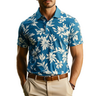 Men's Polo Shirt | Retro Casual Style | Short Sleeve | Hawaii Beach | Floral Design | Breathable Lightweight Fabric | Summer Fashion | S-3XL