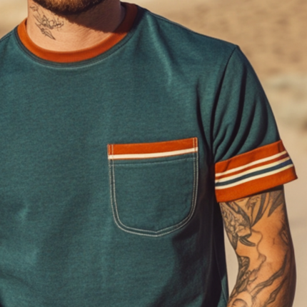 Men's Retro Striped T-Shirt | Casual Round Neck | Short Sleeve | Vintage Style | Comfortable Cotton | Versatile Daily Wear | Perfect for Jeans or Shorts | Sizes S-3XL