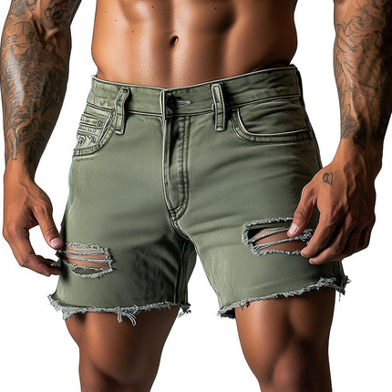 Men's Slim Fit Ripped Denim Shorts | Summer Fashion | High-Quality Durable Fabric | Lightweight & Breathable | Casual Trendy Design | Modern Style | Comfortable Fit