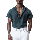 Men's Short Sleeve Shirt | Casual Cotton Linen Blend | Lapel Collar | Single Breasted Loose Fit | Breathable | Summer Beachwear | Easy Care | Available in Multiple Colors & Sizes