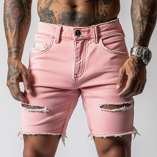 Men's Slim Fit Ripped Denim Shorts | Stylish Summer Fashion | Comfortable & Breathable | Trendy Casual Wear
