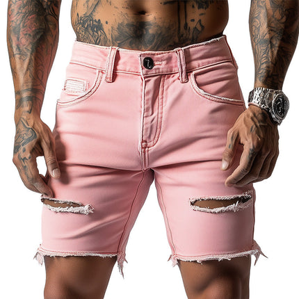 Men's Slim Fit Ripped Denim Shorts | Stylish Summer Fashion | Comfortable & Breathable | Trendy Casual Wear