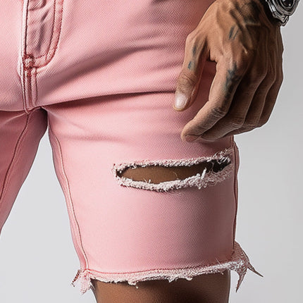 Men's Slim Fit Ripped Denim Shorts | Stylish Summer Fashion | Comfortable & Breathable | Trendy Casual Wear