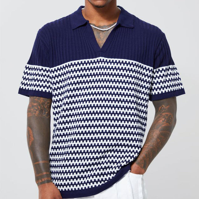 Men's Summer Knitted Short Sleeve Shirt | Loose Fit | Comfortable & Breathable | Casual Style | Lightweight | Ideal for Hot Weather | Modern Design