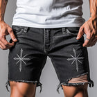 Men's Denim Shorts | Summer Embroidered | Ripped Casual Style | High-Quality Fabric | Comfortable Fit | Fashionable Distressed Design | Multiple Pockets | Urban Trend | Perfect Summer Wardrobe