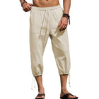 Men's Cropped Pants | Cotton Linen Blend | Regular Fit | Breathable Solid Color Casual Wear | Versatile Style for Any Occasion | Comfortable Summer Outfit