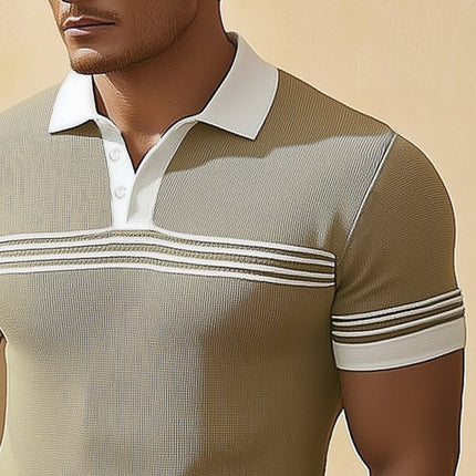 Men's Summer Knitted Slim Fit Polo Shirt | Business Casual | Lightweight Breathable Fabric | Classic Polo Collar | Smart-Casual Attire | Sizes S-3XL | Ideal for Office Wear | Machine Washable