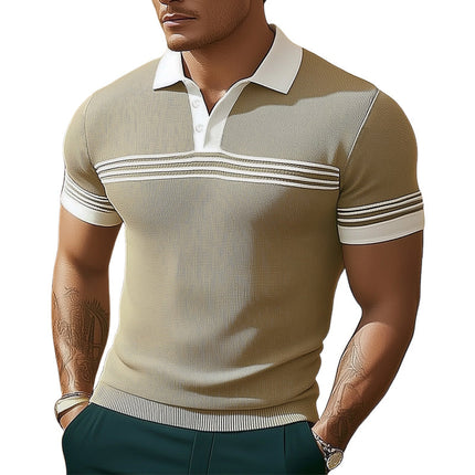 Men's Summer Knitted Slim Fit Polo Shirt | Business Casual | Lightweight Breathable Fabric | Classic Polo Collar | Smart-Casual Attire | Sizes S-3XL | Ideal for Office Wear | Machine Washable