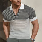 Men's V-neck Summer Knitted Short Sleeve T-shirt | Business Casual Style | Lightweight Breathable Fabric | Sizes S-3XL | Elegant Design for Office to Casual Outings