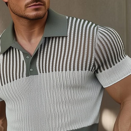 Men's Summer Polo Neck T-Shirt | Business Casual Knit | Short Sleeve | Breathable Cotton Blend | Lightweight | Sizes S-3XL | Elegant Collar | Fashionable Men's Top