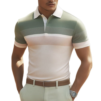 Men's Polo Shirt | Colorblock Design | Summer Fashion | Business Casual | Breathable Cotton Blend | Short Sleeve | Classic Polo Collar | S to 3XL | Wrinkle-resistant | Versatile Style