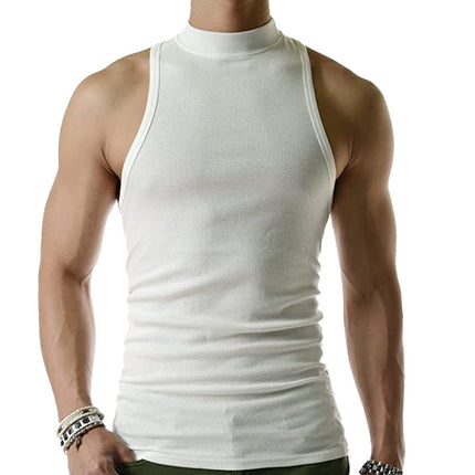 Men's High Neck Knitted Tank Top | Summer Fashion | Elegant & Lightweight | Breathable Fabric | Casual Chic | Stylish Sleeveless Shirt | Versatile Wardrobe Essential