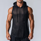 Men's Breathable Hooded Tank Top | Summer Hollow Mesh | Lightweight Activewear | Sleeveless Design | Trendy Cool Fabric | Stylish Casual Top | Perfect for Warm Weather