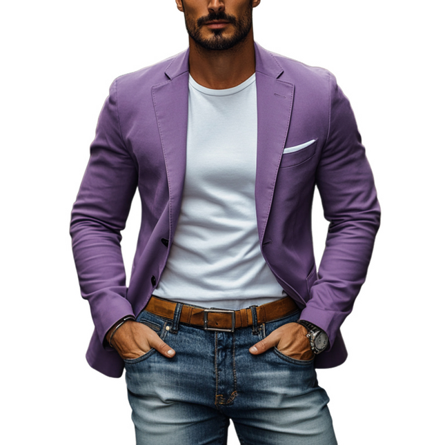 Men's Slim Fit Blazer | Breathable Cotton | Single Breasted | Notched Lapel | Casual to Formal Versatile Outerwear | Comfortable & Stylish | Ideal for Office & Weekend Outings | Functional Pockets | Easy Care | Multiple Sizes