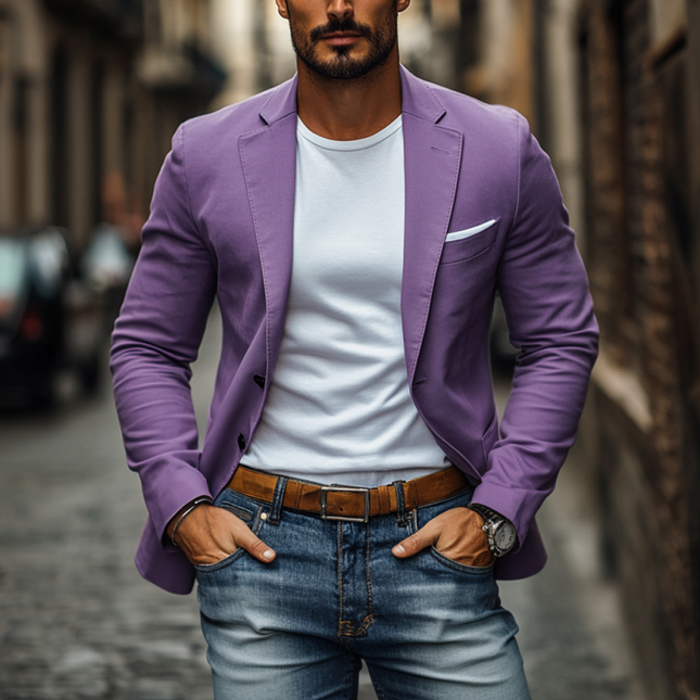 Men's Slim Fit Blazer | Breathable Cotton | Single Breasted | Notched Lapel | Casual to Formal Versatile Outerwear | Comfortable & Stylish | Ideal for Office & Weekend Outings | Functional Pockets | Easy Care | Multiple Sizes