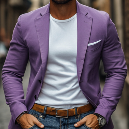 Men's Slim Fit Blazer | Breathable Cotton | Single Breasted | Notched Lapel | Casual to Formal Versatile Outerwear | Comfortable & Stylish | Ideal for Office & Weekend Outings | Functional Pockets | Easy Care | Multiple Sizes