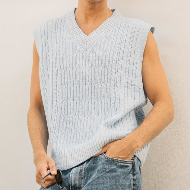 Men's Cable Knit V-Neck Vest | Casual Style | Soft Fabric | Versatile Layering | Multiple Colors | Comfortable Fit