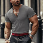 Men's V-Neck T-Shirt | Cotton-Blend Texture | Short Sleeve | Lightweight Summer Wear | Sizes S-3XL | Casual Versatile Style | Comfortable and Breathable | Ideal for Layering | Casual Outfits
