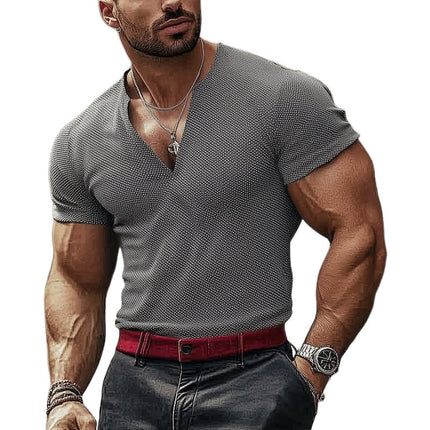 Men's V-Neck T-Shirt | Cotton-Blend Texture | Short Sleeve | Lightweight Summer Wear | Sizes S-3XL | Casual Versatile Style | Comfortable and Breathable | Ideal for Layering | Casual Outfits