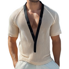 Men's Retro Casual Shirt | Mesh Knit Fabric | Collarless Design | Short Sleeve | Breathable & Lightweight | Perfect for Spring, Summer & Early Autumn | Stylish & Comfortable | Sizes S-3XL | Ideal for Casual Outings