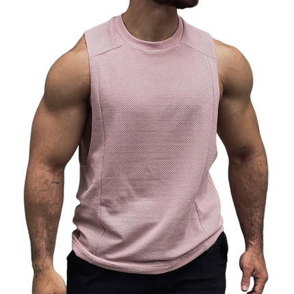 Men's Round Neck Sleeveless Top | Retro Casual Solid Color | Breathable Lightweight Cotton Blend | Ideal for Summer Workout & Layering  | M-3XL