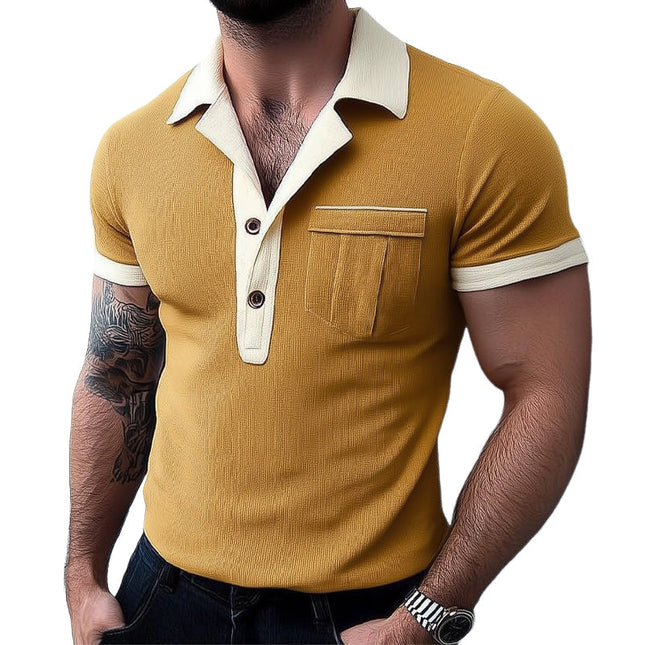 Men's Textured Polo Shirt | Classic Summer Style | Cotton Blend | Short Sleeve | Polo Collar | Casual & Semi-formal Wear | Lightweight & Breathable | Sizes S-3XL | Elegant & Comfortable