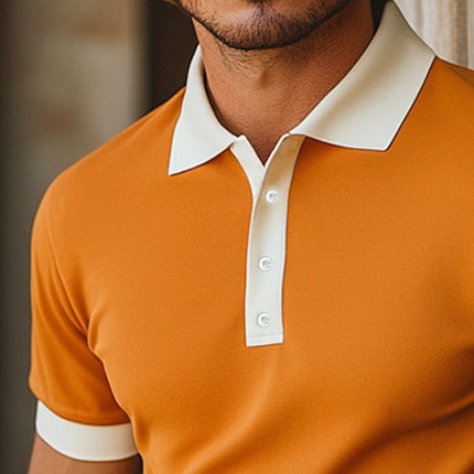 Men's Summer Polo Collar Short Sleeve T-Shirt | Classic Casual Shirt | Lightweight Cotton Blend | Versatile Wear | Sizes S to 3XL