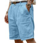 Men's Summer Shorts | Breathable Cotton Linen Blend | Multi-Pocket Design | Loose Fit Elastic Waist with Drawstring | Casual Outdoor & Home Wear | Comfortable Versatile Apparel | Easy Care Machine Washable