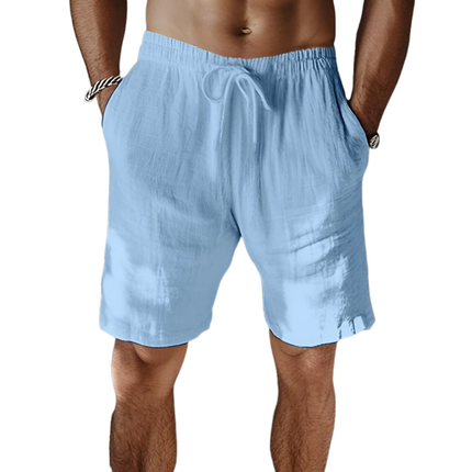 Men's Vacation Shorts | Breathable Cotton Linen Blend | Elastic Waist | Loose Fit | Multiple Pockets | Casual Summer Style | Comfortable Beachwear | Lightweight | Easy Care | Versatile Summer Clothing