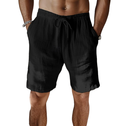 Men's Vacation Shorts | Breathable Cotton Linen Blend | Elastic Waist | Loose Fit | Multiple Pockets | Casual Summer Style | Comfortable Beachwear | Lightweight | Easy Care | Versatile Summer Clothing