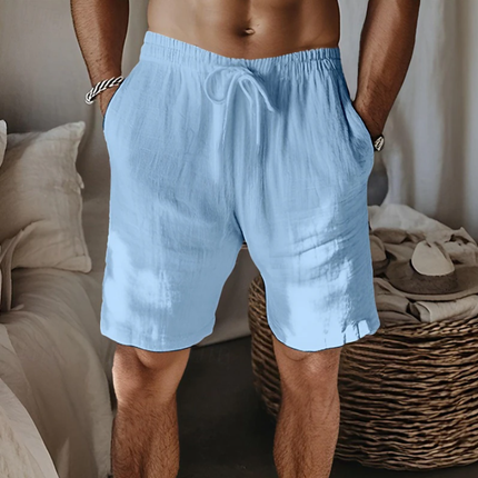 Men's Vacation Shorts | Breathable Cotton Linen Blend | Elastic Waist | Loose Fit | Multiple Pockets | Casual Summer Style | Comfortable Beachwear | Lightweight | Easy Care | Versatile Summer Clothing