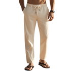 Men's Breathable Cotton Linen Pants | Elastic Waist | Straight Leg | Summer Vacation | Lightweight Casual