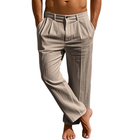 Men's Cotton Linen Blend Suit Pants | Casual Breathable Straight Leg | Comfortable Waistband | Versatile Solid Colors | Lightweight & Wrinkle-Resistant | Functional Pockets | Machine Washable | Various Sizes