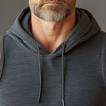 Men's Hooded Tank Top | Summer Cotton Linen Blend | Breathable Sportswear | Sleeveless Casual Activewear | Lightweight and Functional | Cool Comfort